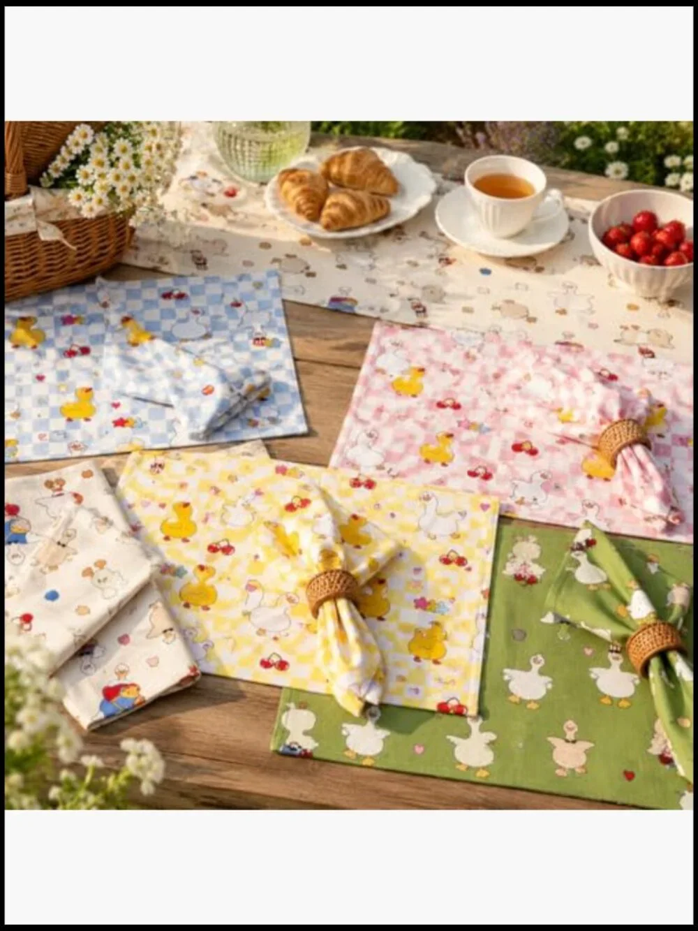 24 Precut Cotton Fabric Squares 10x10 Inch Bear Print Quilting Patchwork Craft